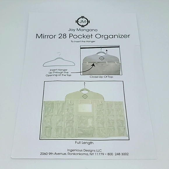 NIP Hanging 28 Pocket Mirrored Organizer - Picture 2 of 2